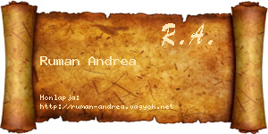 Ruman Andrea névjegykártya
