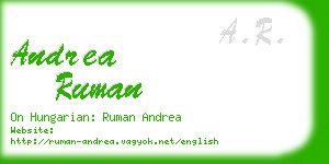 andrea ruman business card